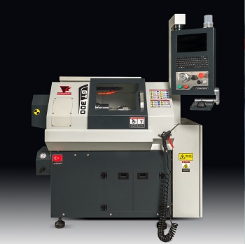 Komatron GT 300 Cnc Gang Lathe, high volume machining, precision machining parts, suitable solution for precision parts, suitable for high quantity parts, rigid casting body, spindle design, compact design cnc, cnc for auxiliary operations, auxiliary operations turning, suitable solution for small parts, cnc for small parts, lathe for small parts